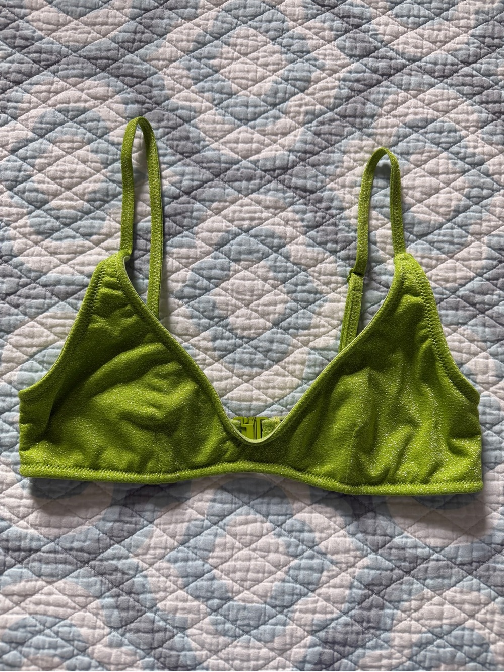 TRIANGL Maia Bikini Top Palm Sparkle Green - Large
